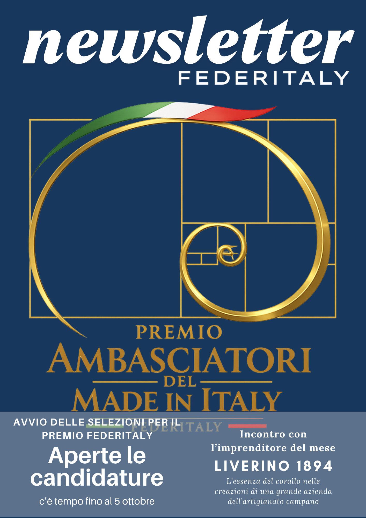 Federitaly Newsletter - Settembre 2026 - Aperte le candidature al Premio Ambasciatori del Made in Italy